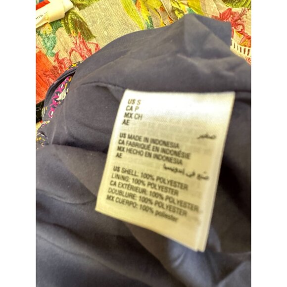 Maison Jules Womens Striped Wide-Leg Cropped Pants Navy Multicolor S Polyester - Picture 5 of 7